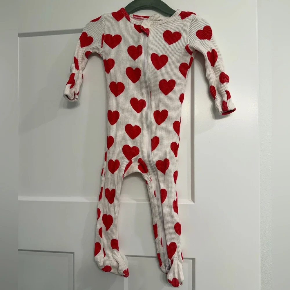 Spearmint Love Heart Patterned Kids One Piece